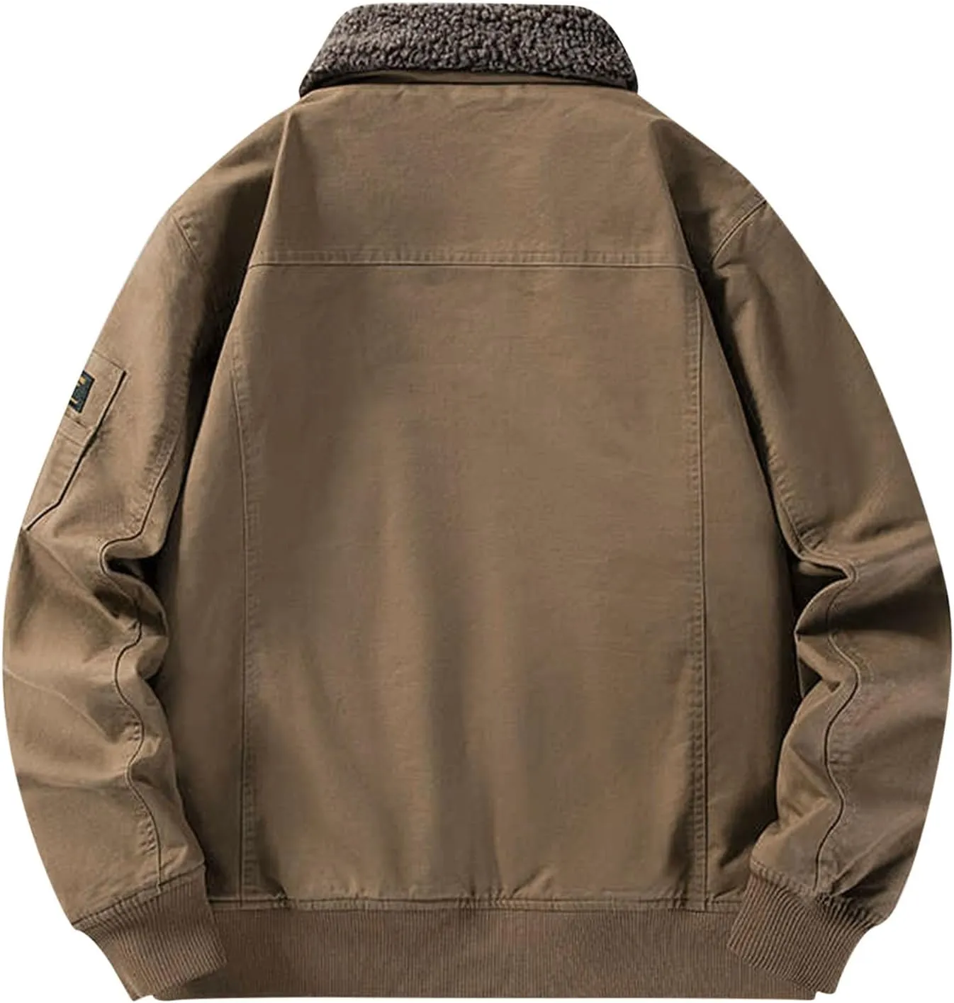 Men's Winter Warm Bomber Jackets Vintage Heavyweight Insulated Jackets Military Thermal Sherpa Lined Motorcycle Coats