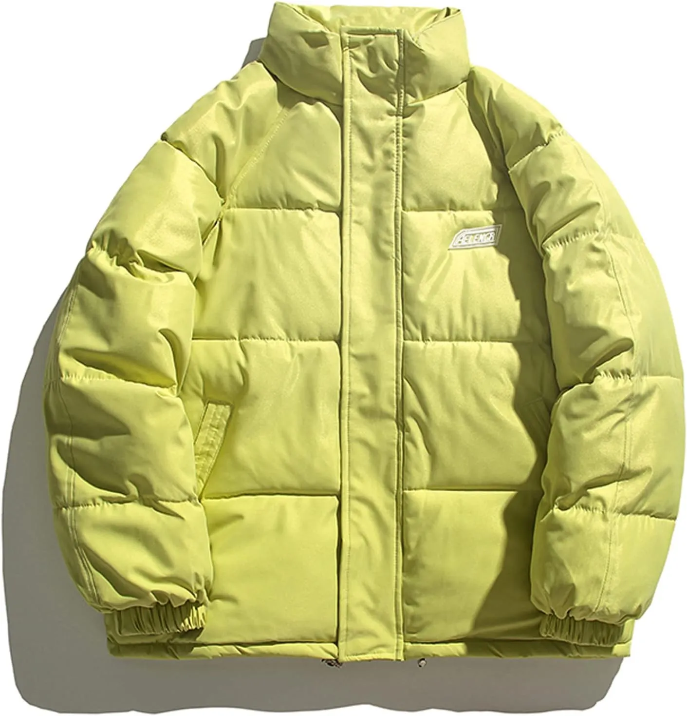 Mens Wool Blend Coat Colored Cotton Jacket With Loose And Versatile Standing Collar Warm Ski Snow Jacket
