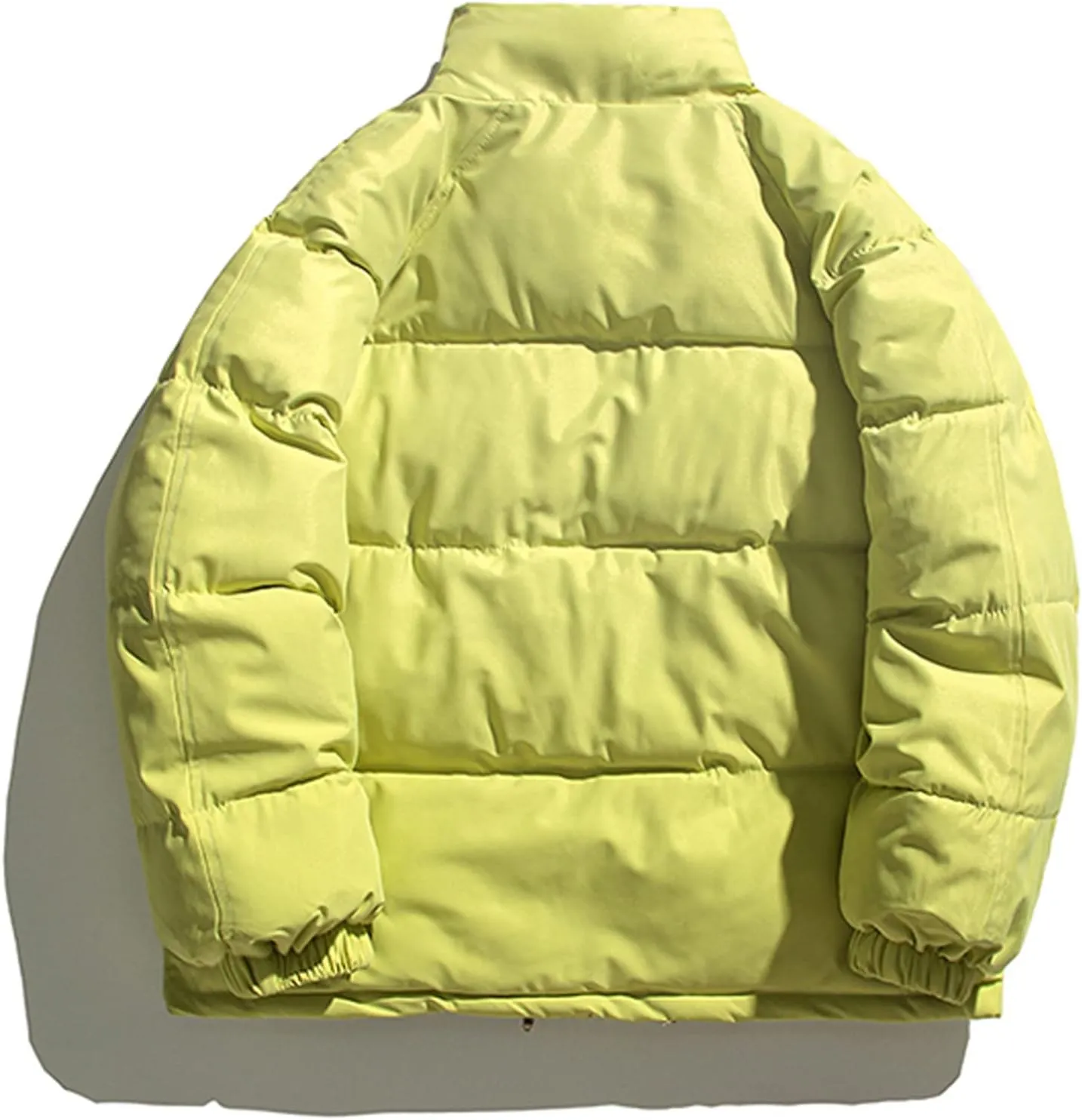 Mens Wool Blend Coat Colored Cotton Jacket With Loose And Versatile Standing Collar Warm Ski Snow Jacket