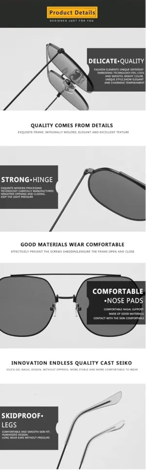 Metal Trend Men's Large Frame Sunglasses Outdoor Vacation Women's Shopping Sun Glasses
