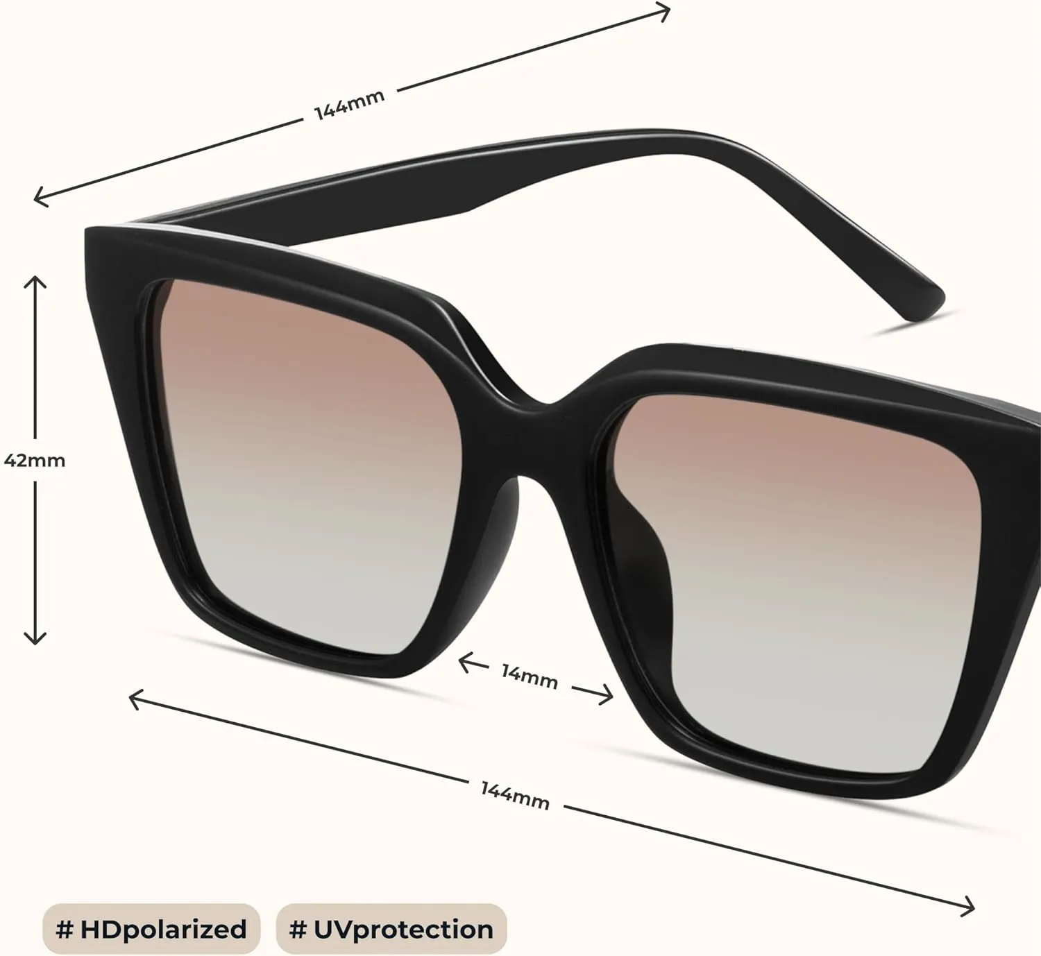miyya Cat Eye Sunglasses for Women, Trendy Polarized Sunglasses Women, Retro Sun Glasses 2025, UV Protection Shades