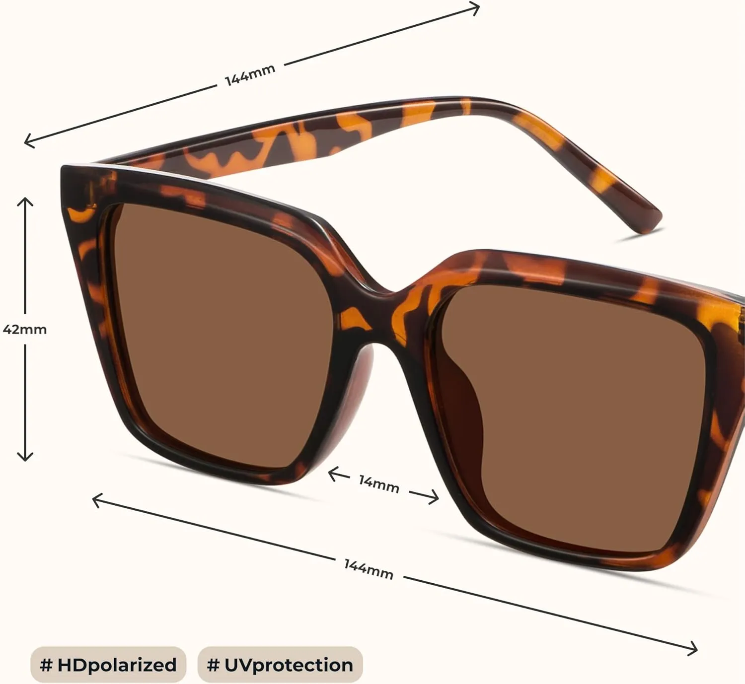 miyya Cat Eye Sunglasses for Women, Trendy Polarized Sunglasses Women, Retro Sun Glasses 2025, UV Protection Shades