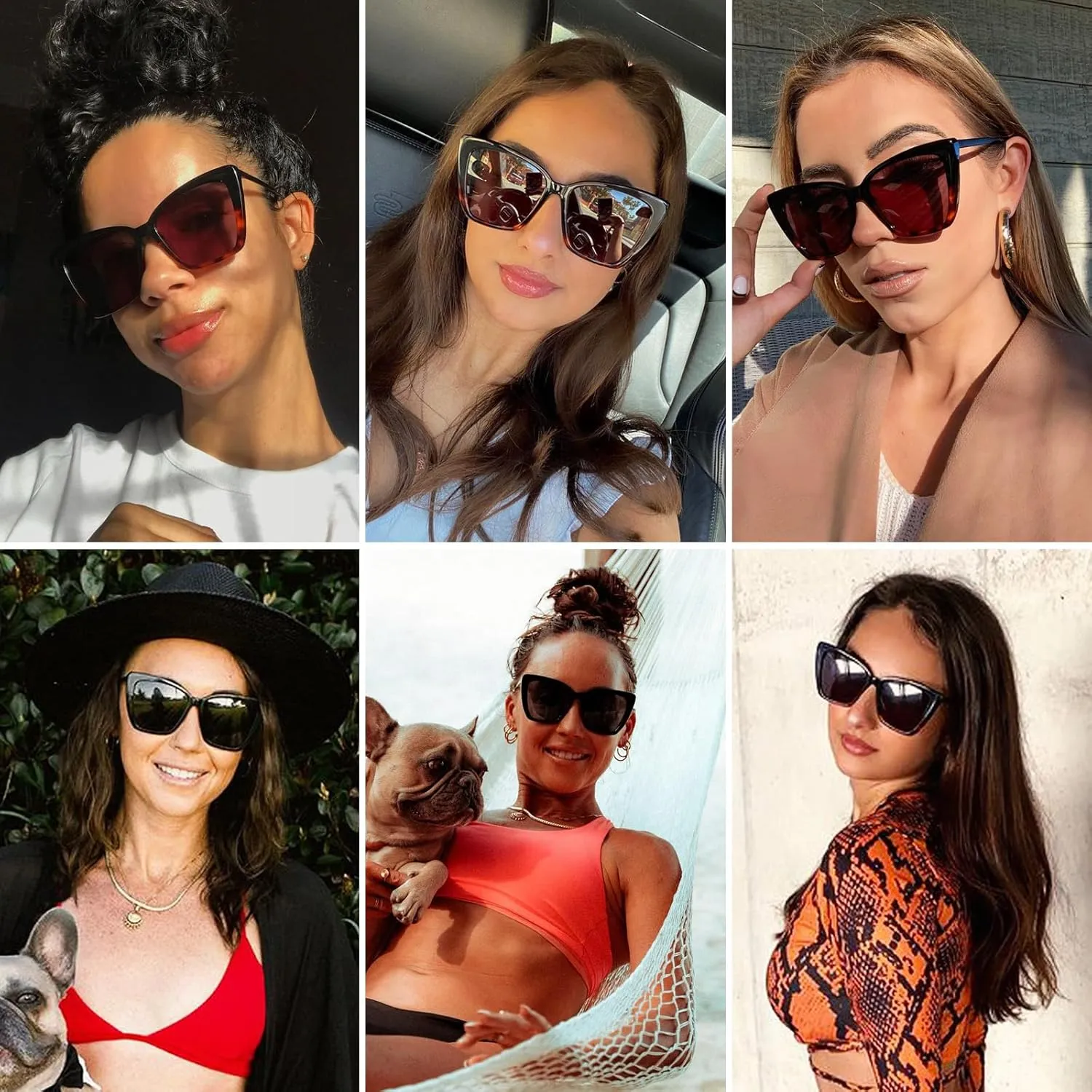 mosanana Oversized Cat Eye Sunglasses for Women Trendy Style MS52028
