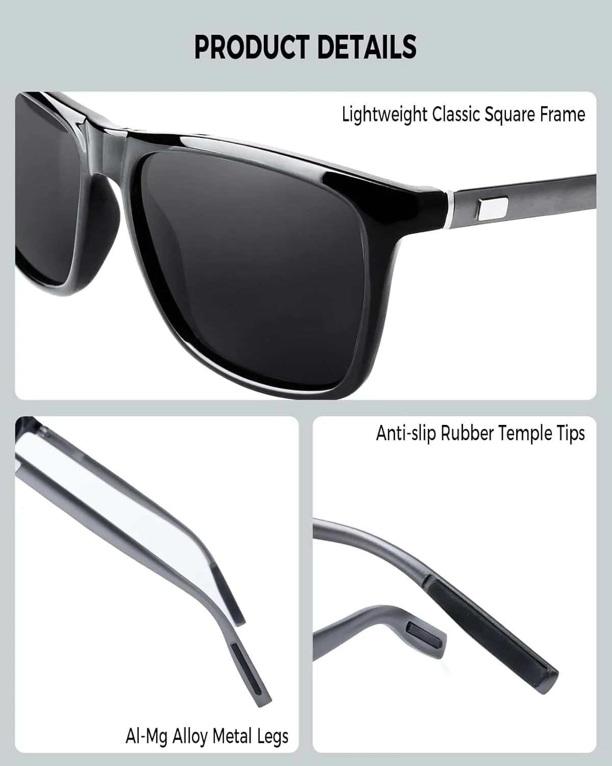 Night Vision Glasses for Men Women, HD Anti Glare Polarized Night Driving Glasses,Al-Mg Metal Legs