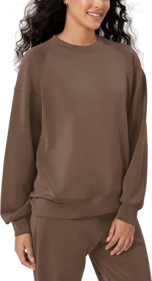 ODODOS Women's Modal Soft Oversized Sweatshirts Raglan Long Sleeve Crew Neck Relaxed Pullover Top
