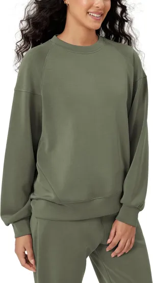ODODOS Women's Modal Soft Oversized Sweatshirts Raglan Long Sleeve Crew Neck Relaxed Pullover Top