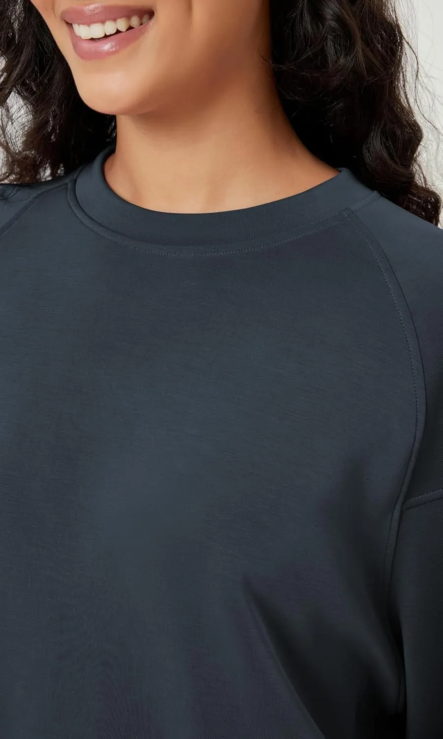 ODODOS Women's Modal Soft Oversized Sweatshirts Raglan Long Sleeve Crew Neck Relaxed Pullover Top