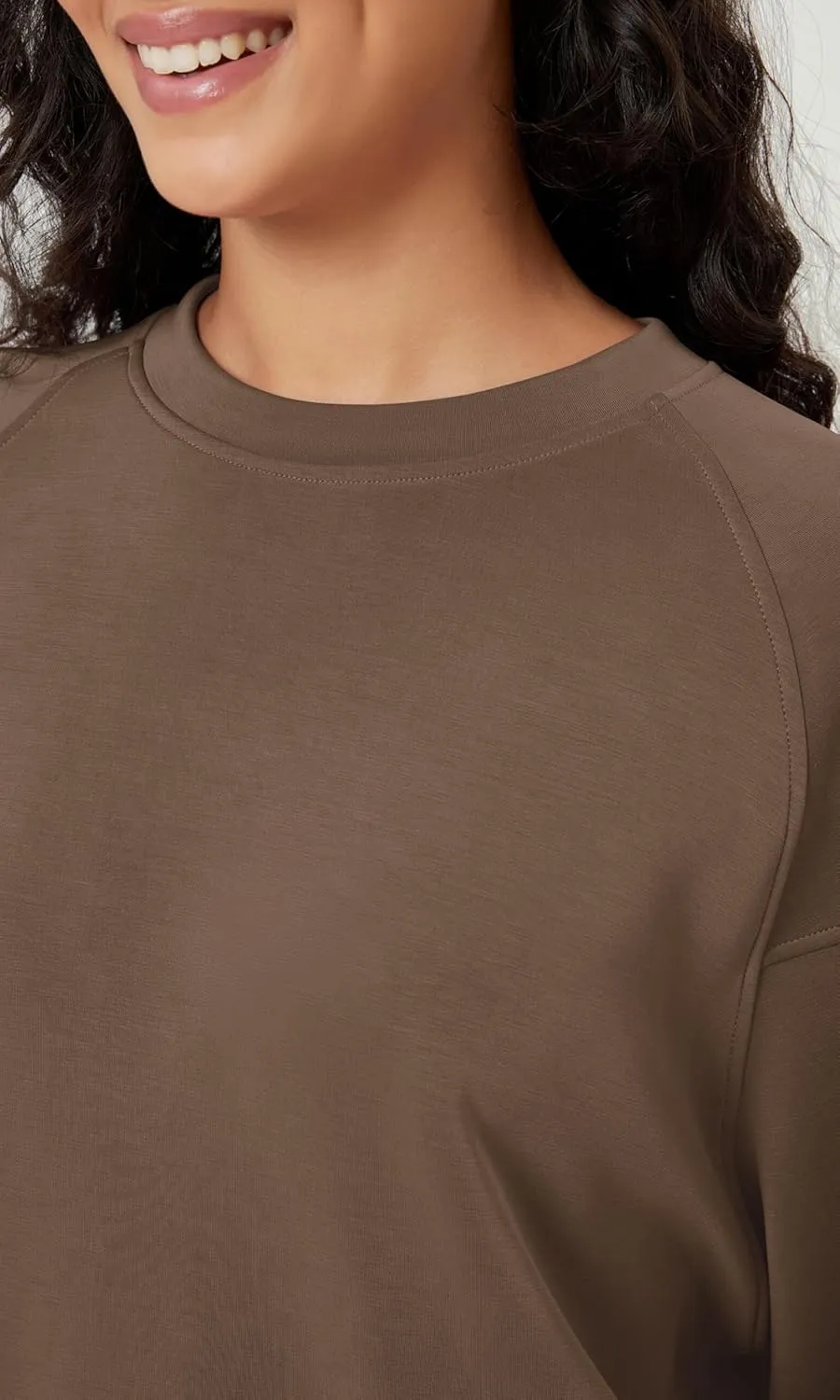 ODODOS Women's Modal Soft Oversized Sweatshirts Raglan Long Sleeve Crew Neck Relaxed Pullover Top