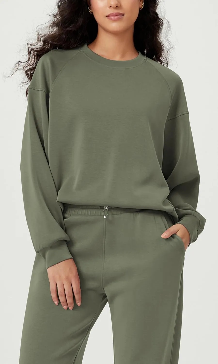ODODOS Women's Modal Soft Oversized Sweatshirts Raglan Long Sleeve Crew Neck Relaxed Pullover Top