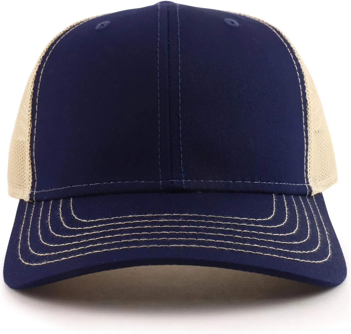 Oversize XXL Low Profile Two Tone Mesh Back Trucker Baseball Cap