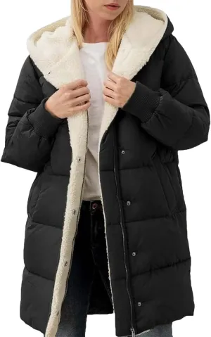 Parka Padded Long Outerwear Hooded Puffer Jacket Lightweight Winter Coat Loose Fit Winter Oversized Outfits Hooded