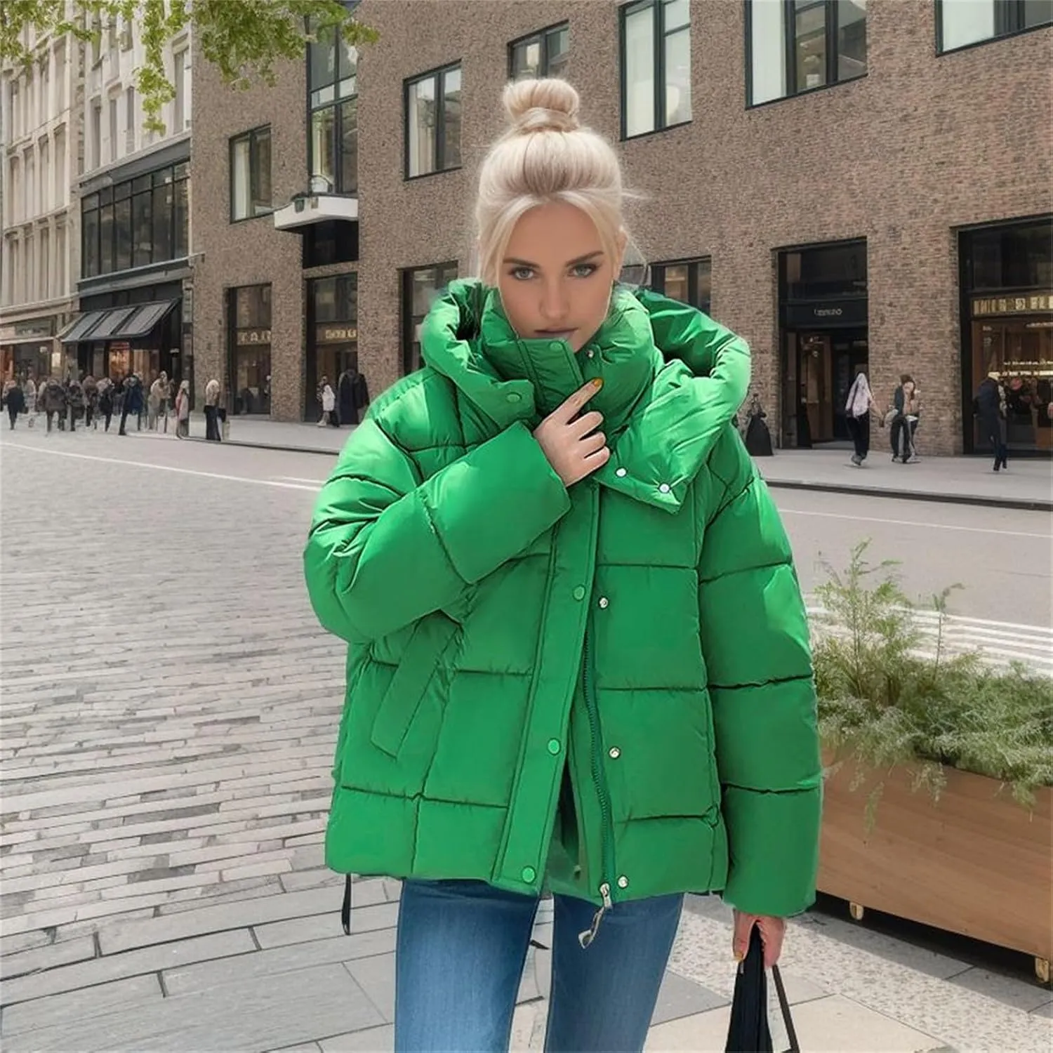 Parkas for Women Cotton Padded Jacket Fashion Cotton Padded Jacket Down Jacket Thicken Long Outwear Women Coats
