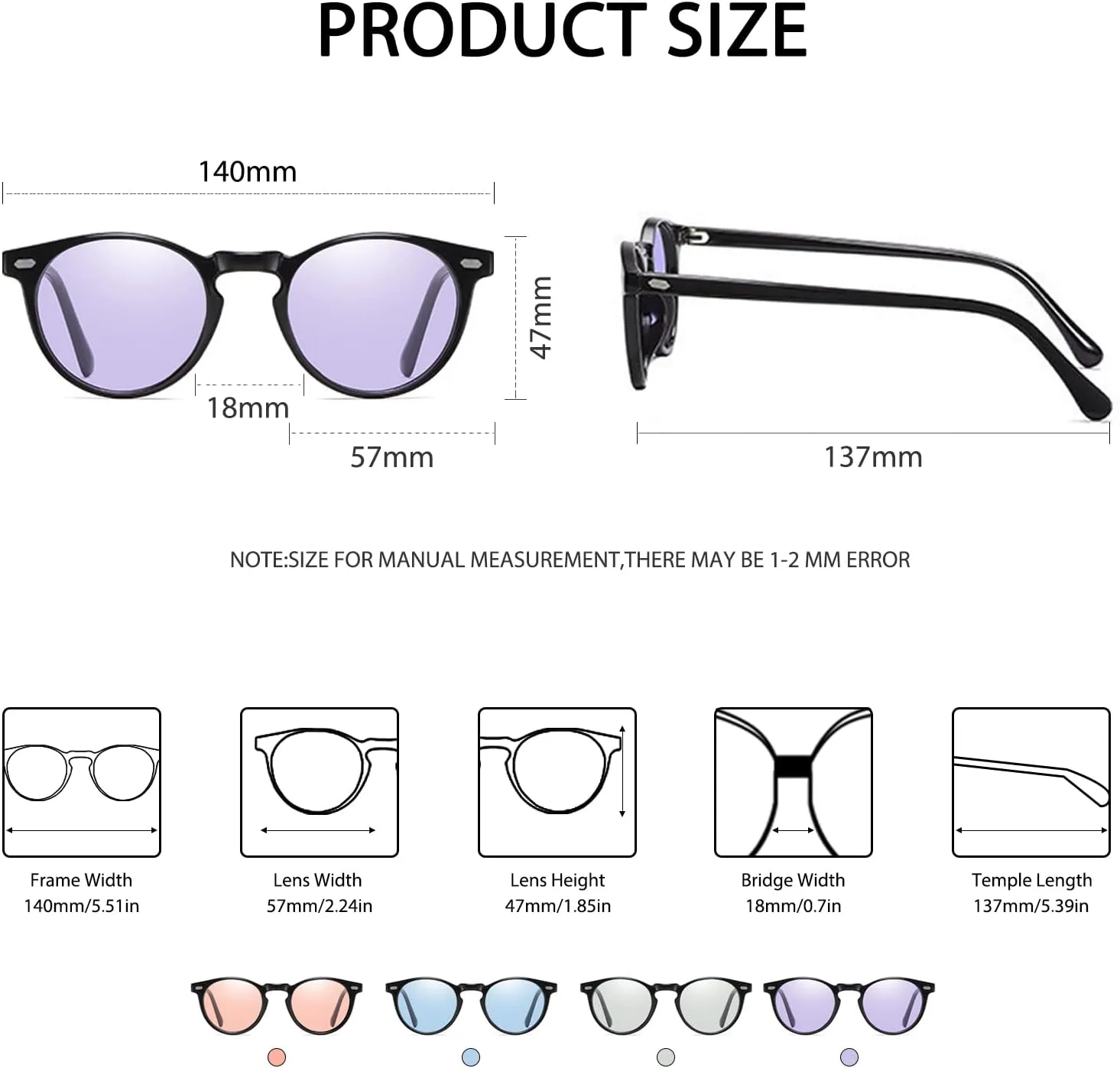 Photochromic Polarized Sunglasses For Men Women UV Protection Round Clear Driving Glasses Anti Glare Eyewear Glasses
