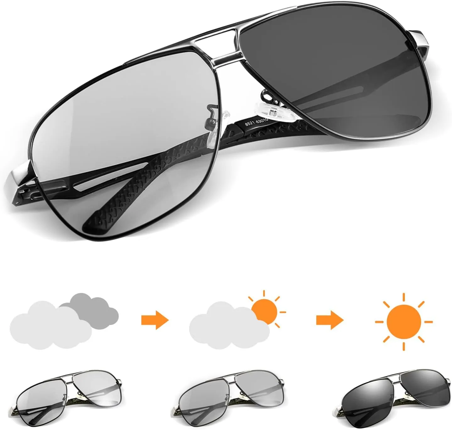 Polarized Photochromic Sunglasses For Men And Women Night Vision Glasses For Driving Cycling UV400 Transition Shades