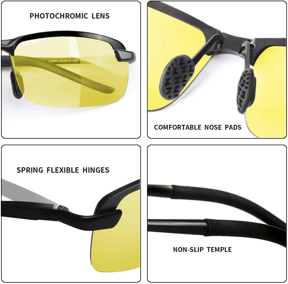 Polarized Photochromic Sunglasses For Men And Women Night Vision Glasses For Driving Cycling UV400 Transition Shades