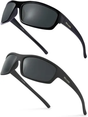 Polarized Sport Sunglasses for Men Matte Finish Sun glasses Mirror Lens UV Blocking