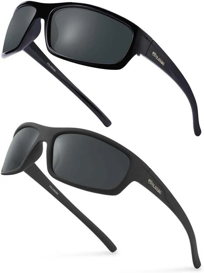 Polarized Sport Sunglasses for Men Matte Finish Sun glasses Mirror Lens UV Blocking