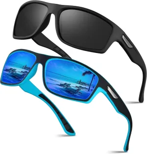 Polarized Sunglasses for Men 2 Pack Men's Sunglasses Fishing Driving Lunette de Soleil Homme with UV Protection