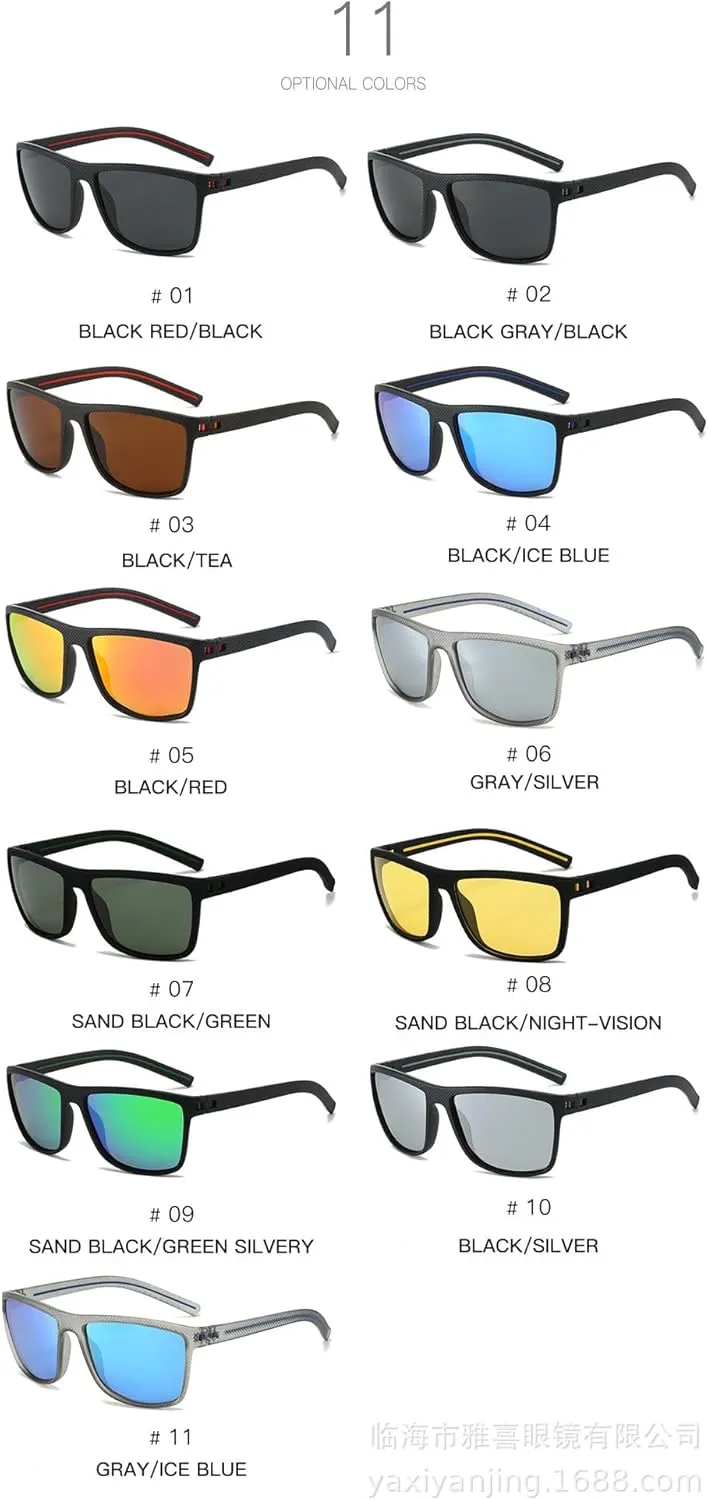 Polarized Sunglasses For Men, Fashionable Square Uv Protection, Suitable For Driving And Fishing