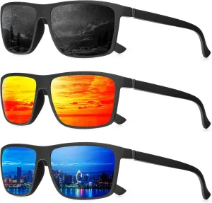 Polarized Sunglasses for Men Rectangular Frame Men's Polarized Sunglasses Sports Sunglasses with UV400 Protection