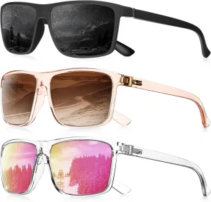 Polarized Sunglasses for Men Rectangular Frame Men's Polarized Sunglasses Sports Sunglasses with UV400 Protection