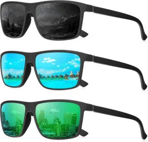 Polarized Sunglasses for Men Rectangular Frame Men's Polarized Sunglasses Sports Sunglasses with UV400 Protection