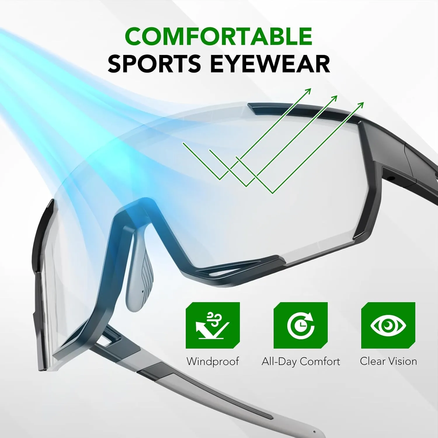 Polarized Sunglasses for Men, Sport Sunglasses Men,UV400 Protection for Running Fishing Driving Baseball Cycling