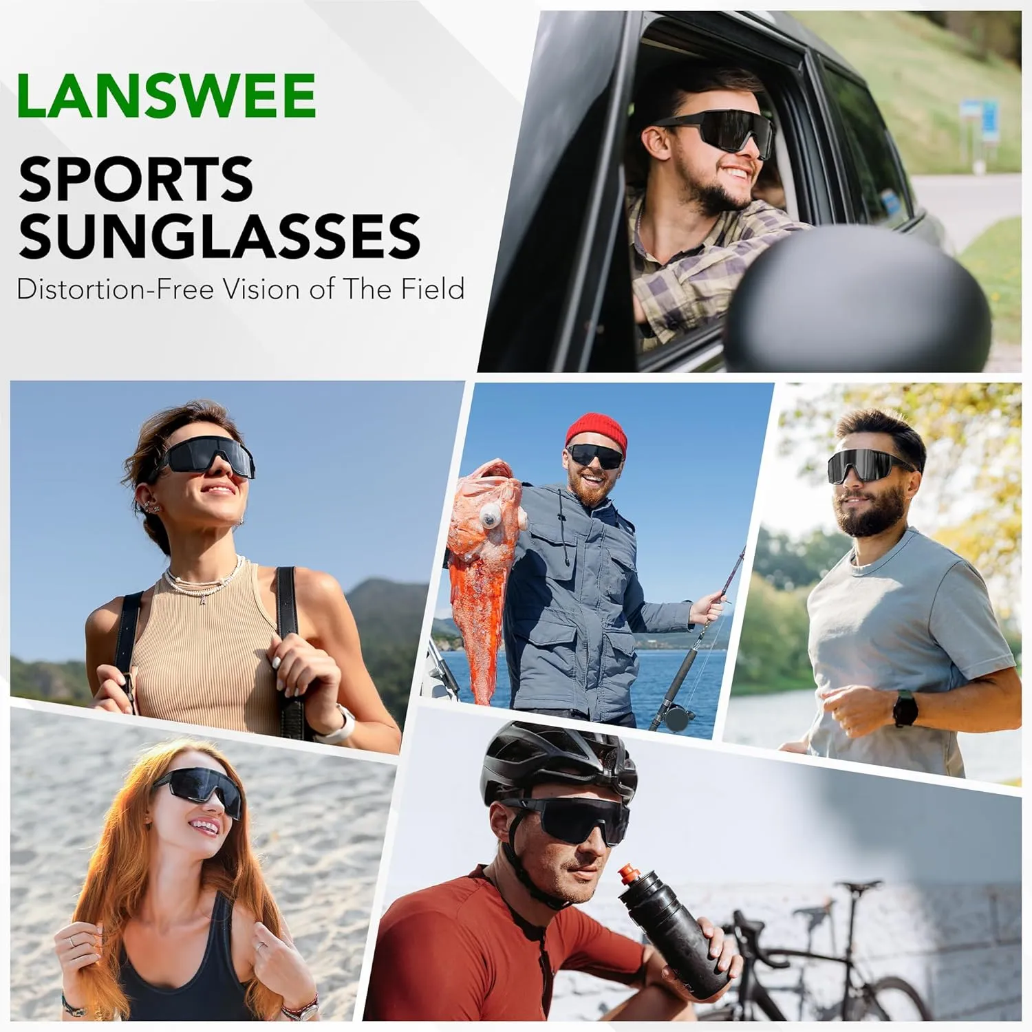 Polarized Sunglasses for Men, Sport Sunglasses Men,UV400 Protection for Running Fishing Driving Baseball Cycling