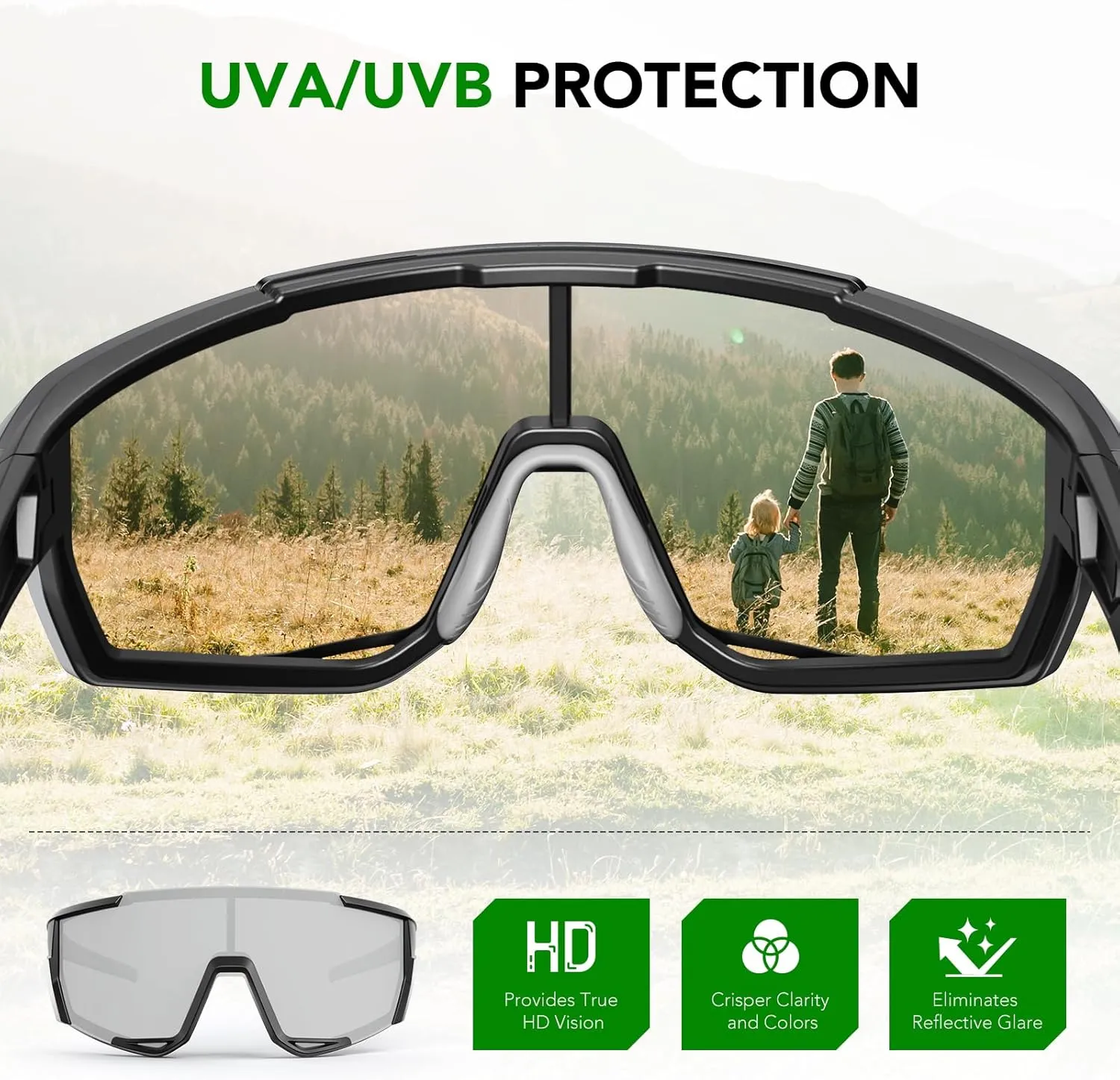 Polarized Sunglasses for Men, Sport Sunglasses Men,UV400 Protection for Running Fishing Driving Baseball Cycling