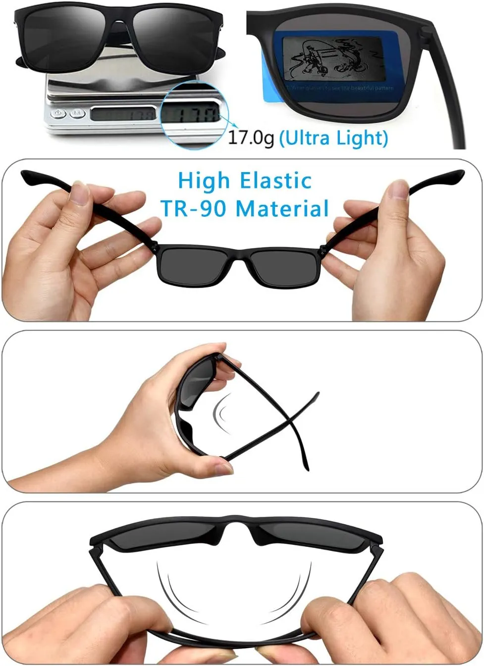 Polarized Sunglasses for Men TR90 Unbreakable Mens Sunglasses Driving Sun Glasses For Men/Women