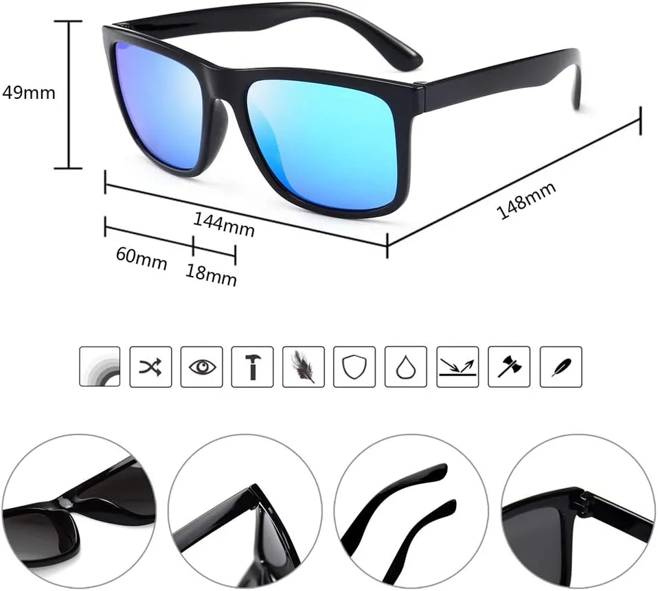 Polarized Sunglasses for Men TR90 Unbreakable Mens Sunglasses Driving Sun Glasses For Men/Women