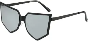 Polygon Metal Frame Shield Sunglasses Women Men Luxury Irregular Vintage Cat Eye Trendy Outdoor Uv400