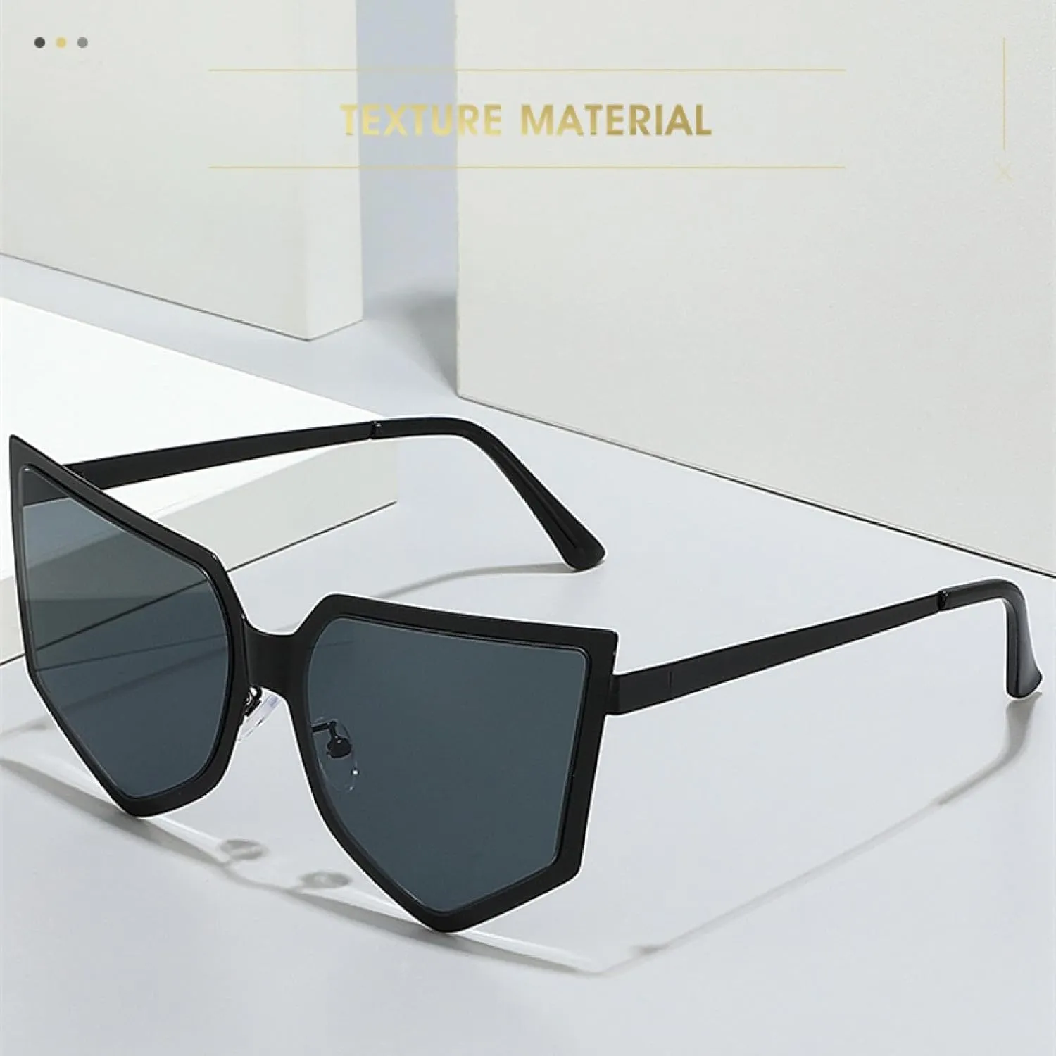 Polygon Metal Frame Shield Sunglasses Women Men Luxury Irregular Vintage Cat Eye Trendy Outdoor Uv400