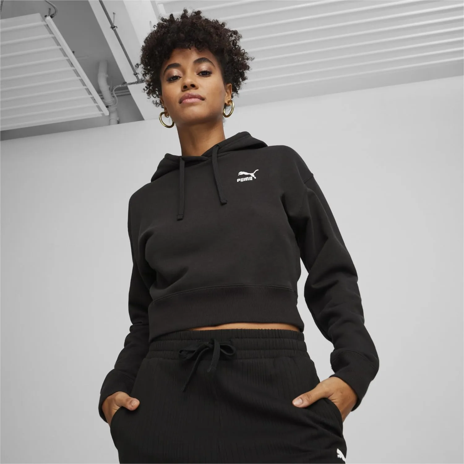 PUMA Women's Better Classics French Terry Cropped Hoodie (Available in Plus Sizes)