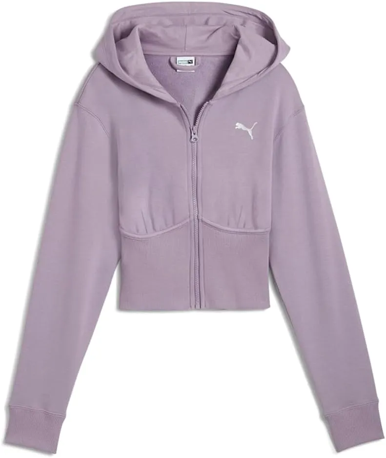 PUMA Womens Dare To Gym2k Cropped Hoodie Athletic Outerwear Casual - Purple - Size M