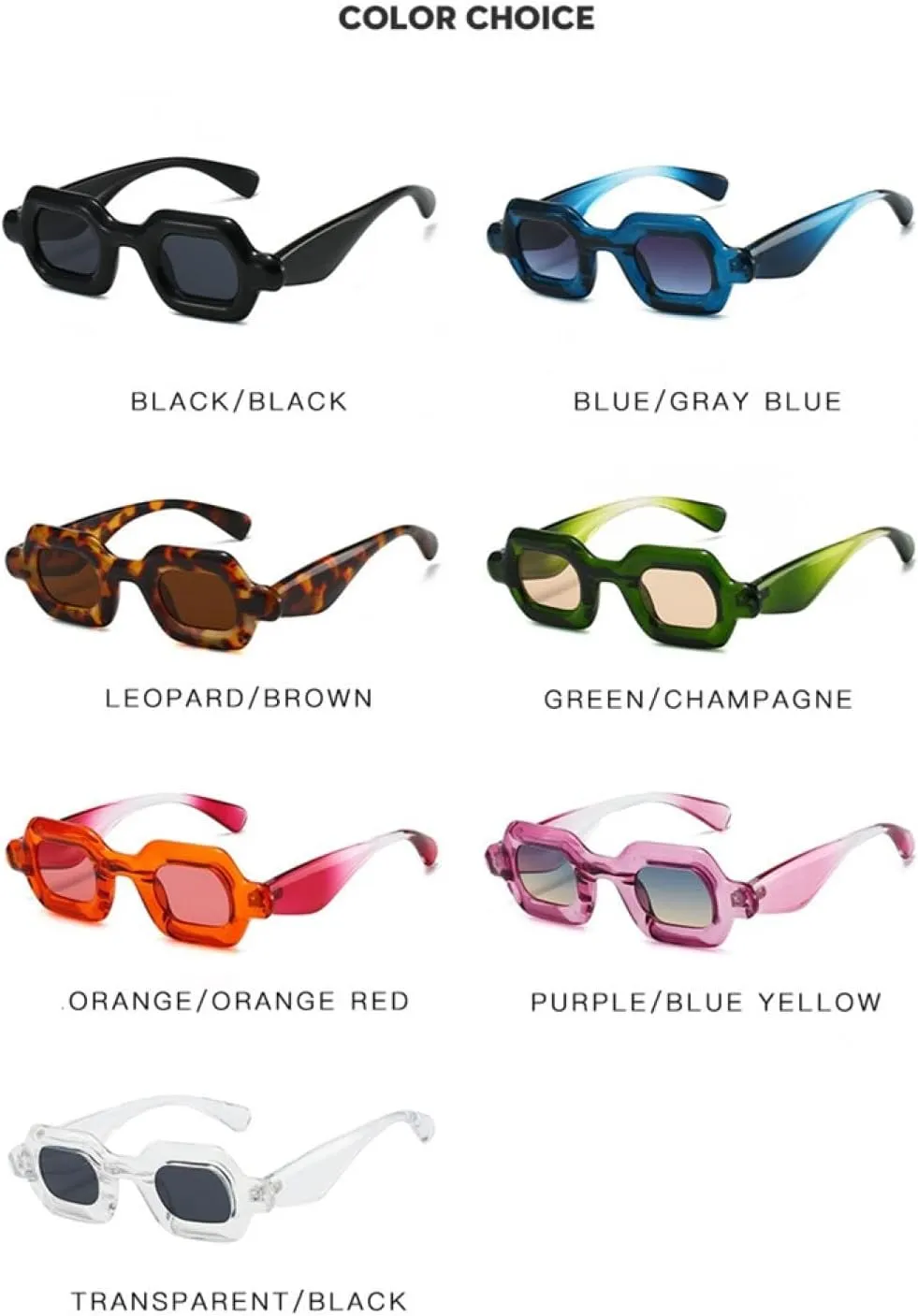 Punk Sunglasses Women Men Frame Uv400 Shades Beach Eyewear