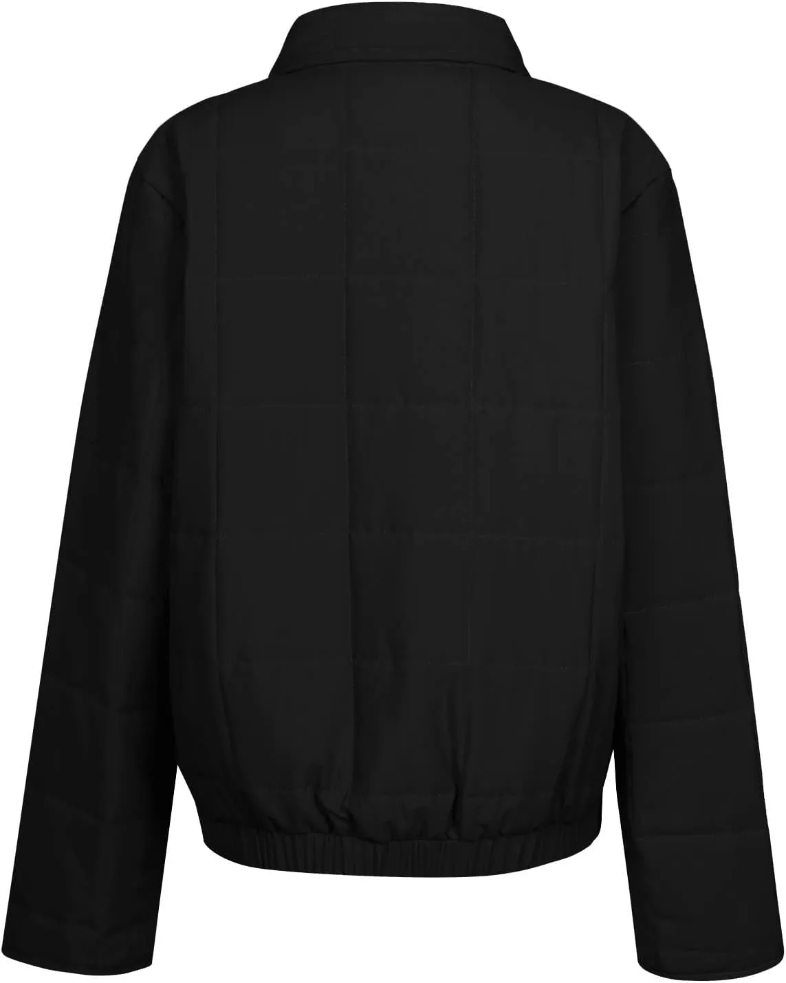 Quilted Jackets for Women, Long Sleeve Zip Puffer Jackets Loose Casual Jacket Coat Winter Warm Outwear with Pockets