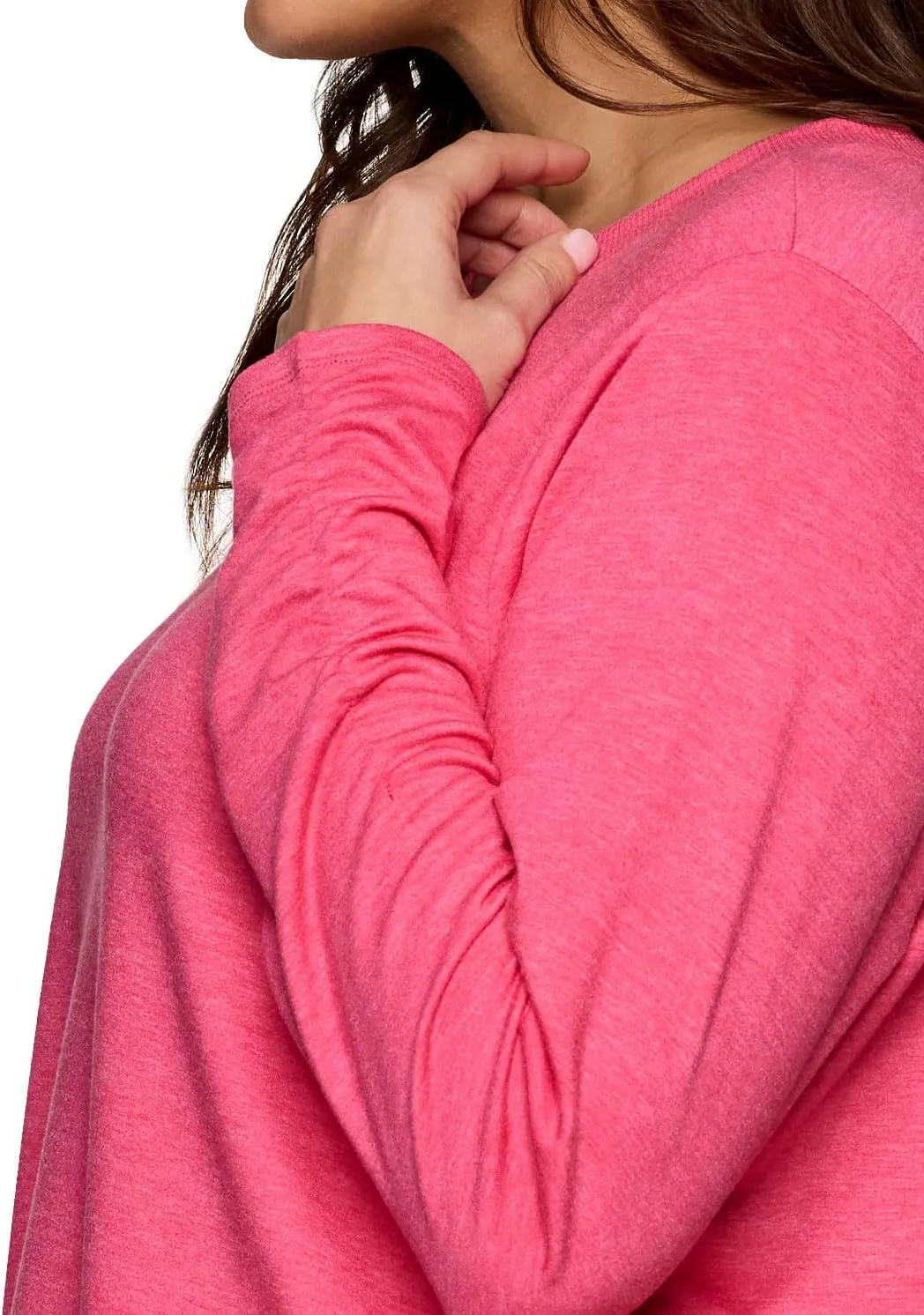 RBX Yoga Top for Women with Cut Out Back, Lightweight French Terry Long Sleeve Open Back Pullover for Casual Wear, Workouts