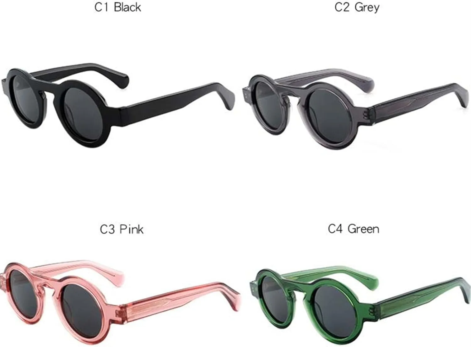 Retro Acetate Sunglasses Polarized Men Woman Frame Goggles Eyewear Uv400