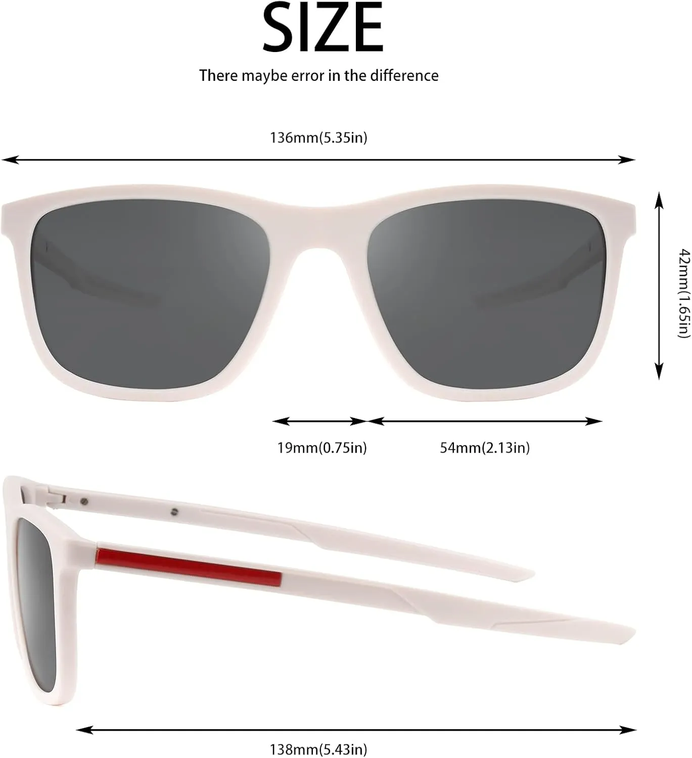 Retro Polarized Sunglasses For Men Women,Square Sport Sun Glasses Shades Shady Rays for Fishing UV Protection