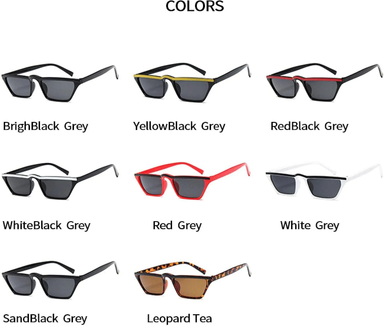 Retro Small Sunglasses Women Cat Eye Sun Glasses Men Vintage Fashion Cool Shades Red Yellow