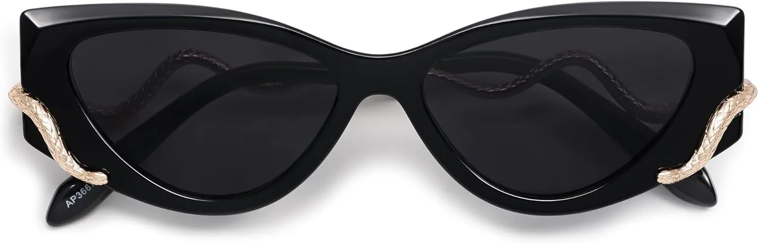Retro Y2K Snake Sunglasses for Women Chic Cat Eye 90s Sunnies Narrow Trendy Sun Glasses AP3667