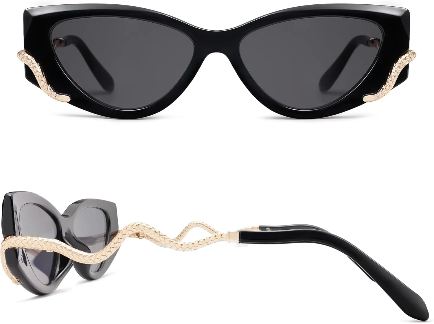 Retro Y2K Snake Sunglasses for Women Chic Cat Eye 90s Sunnies Narrow Trendy Sun Glasses AP3667