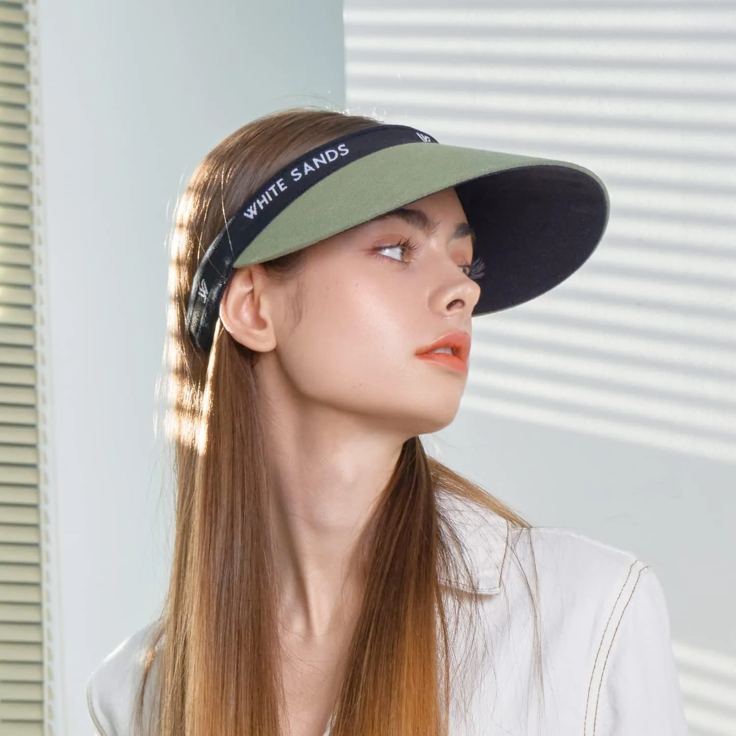 Reversible Linen Sun Cap Two-Tone Sun Visor CHAMELA