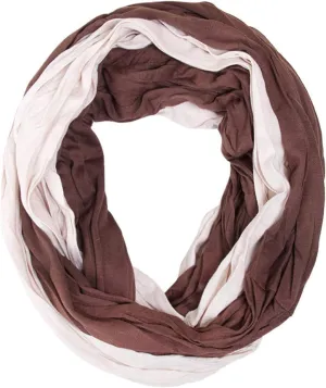 ScarvesMe Cotton Super Soft Light Weight Jersey Solid Color Two Tone Double Infinity Donut Scarf