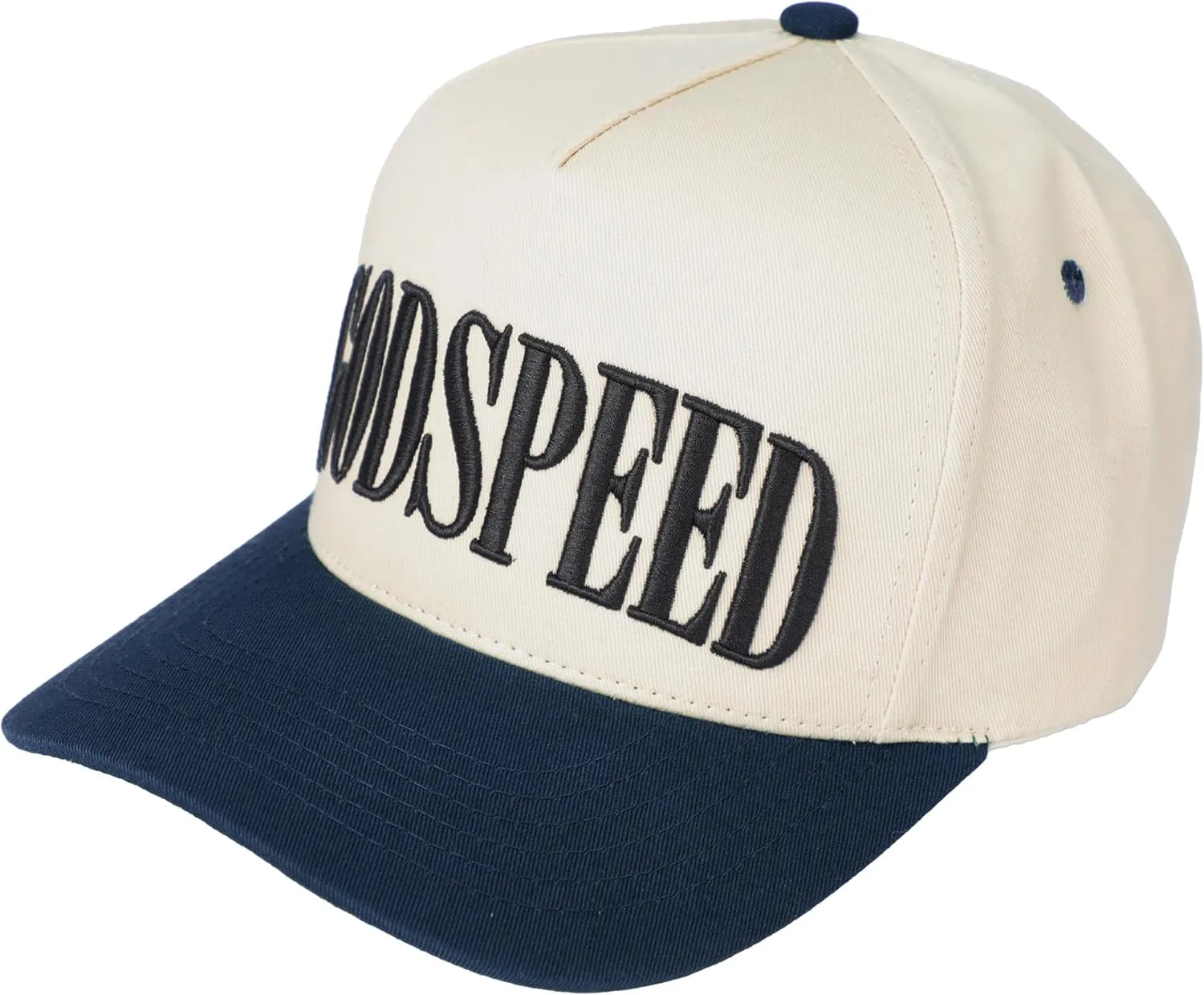ScarvesMe Women Godspeed Embroidery Two Tone Cotton Snapback Trucker Hat Baseball Cap