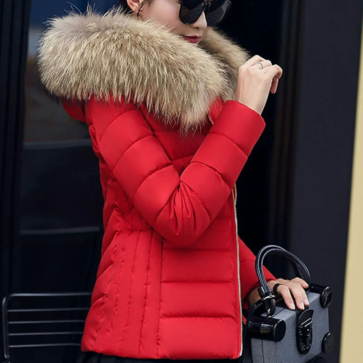 SHAOBGE for Women Plus Size Slim Women's Large Cotton Clothes Wool Cotton Padded Warm Padded Thick Coat Winter Maternity