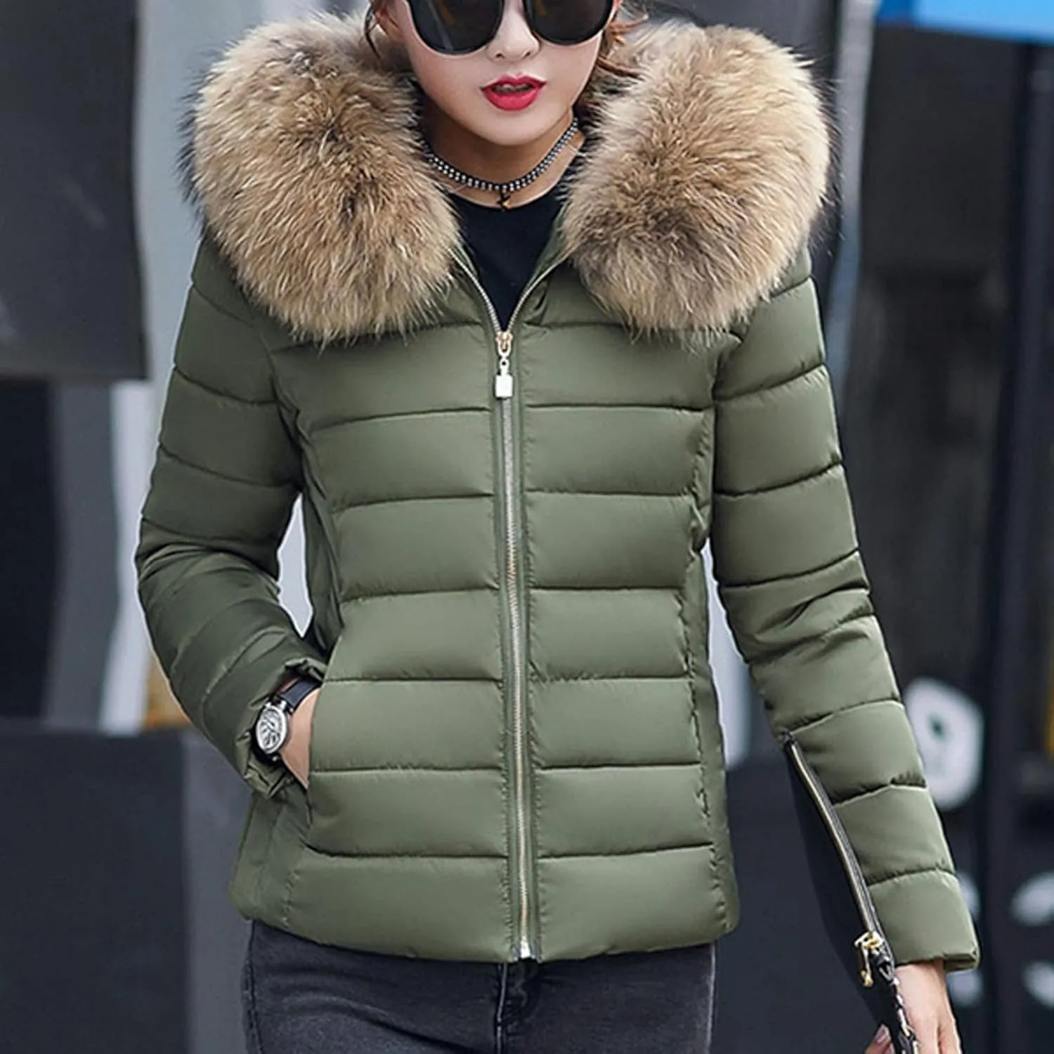 SHAOBGE for Women Plus Size Slim Women's Large Cotton Clothes Wool Cotton Padded Warm Padded Thick Coat Winter Maternity