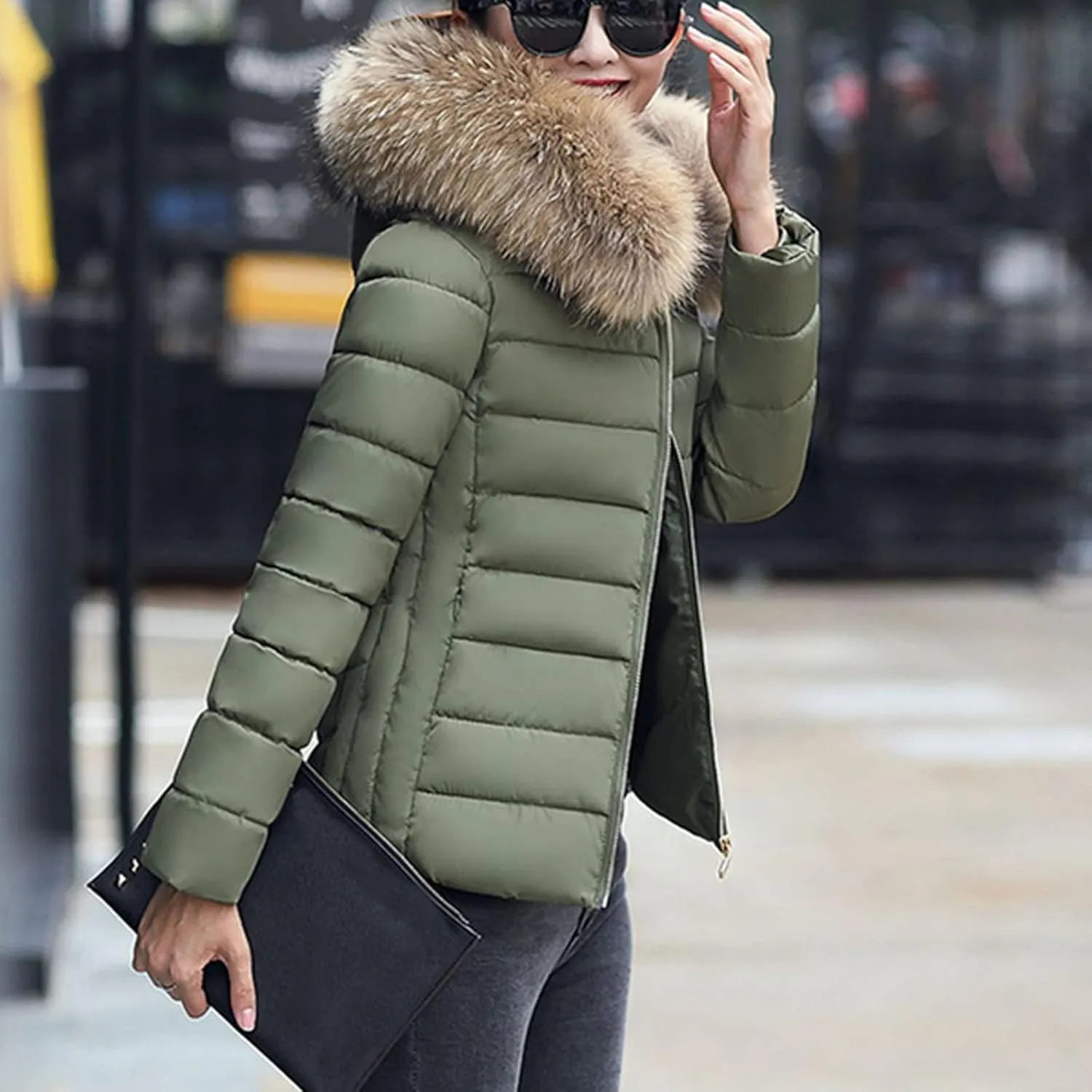SHAOBGE for Women Plus Size Slim Women's Large Cotton Clothes Wool Cotton Padded Warm Padded Thick Coat Winter Maternity
