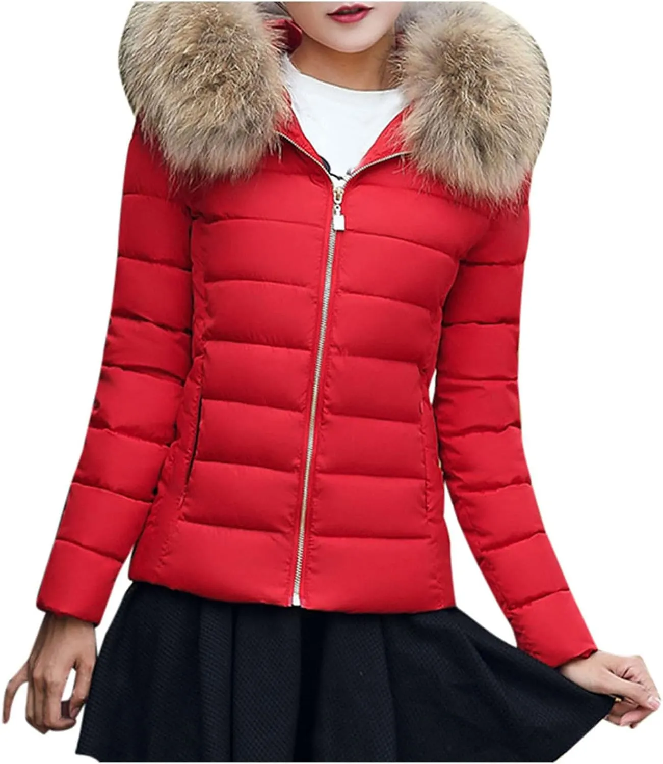 SHAOBGE for Women Plus Size Slim Women's Large Cotton Clothes Wool Cotton Padded Warm Padded Thick Coat Winter Maternity